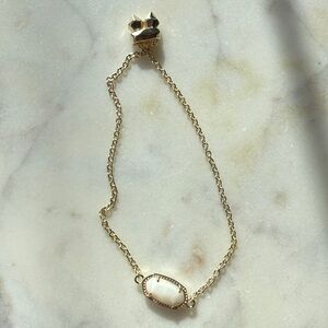Elegant Gold Chain Bracelet with White Stone